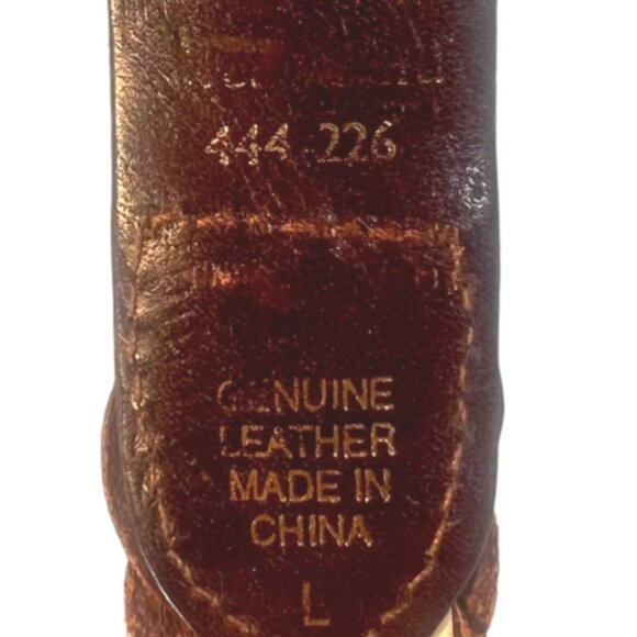 GreatLand Men's L Skinny 1" Braided Woven Leather Belt 49" Brass D-Ring Buckle - Picture 4 of 4